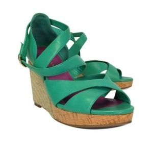 Cole Haan- Green Leather Wedges Sz 8